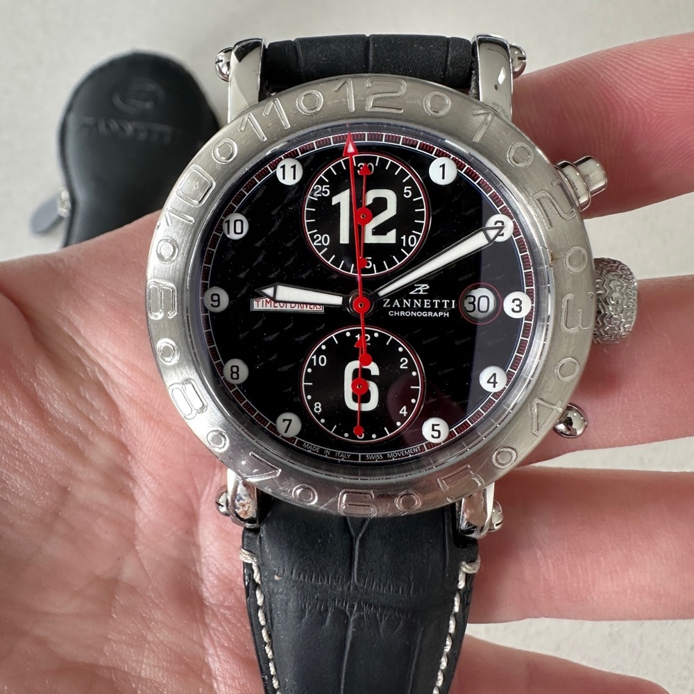 Zannetti Time of Drivers Racing Edition Black Chronograph Watch
